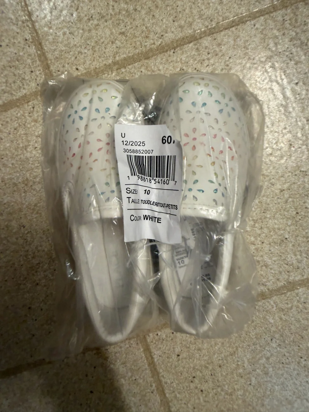 The Children's Place White Slip-On Toddler Shoes with Rainbow Cutouts